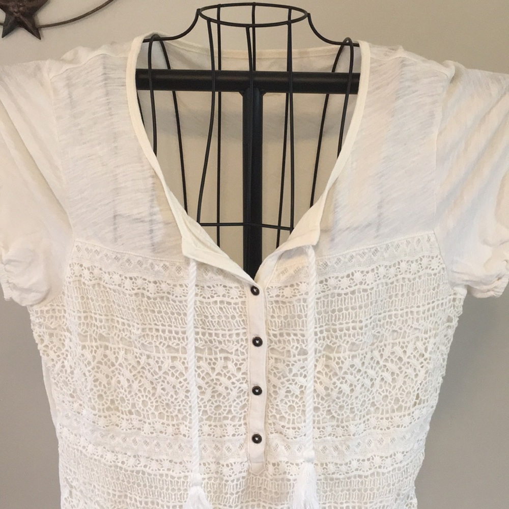 RUFF HEWN embroidered top M cream - Picture 2 of 8